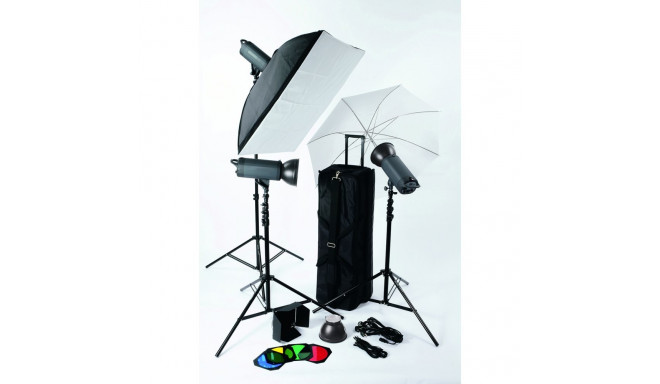 HELIOS 600P III Profi-Blitzstudio 3er-Set