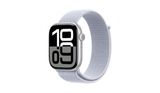 Apple Watch Series 10 GPS 46mm Silver Aluminium Case with Blue Cloud Sport Loop