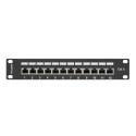 PATCH PANEL 12PORT 1U 10" CAT.6 FTP SHIELDED BLACK LANBERG