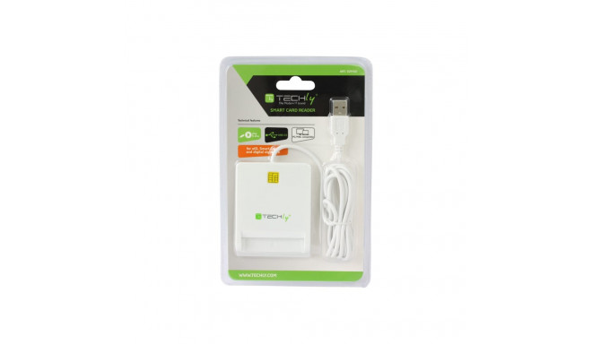 TECHLY 029150 Techly Compact USB 2.0 Smart card reader, writer white