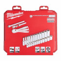 MILWAUKEE SOCKET SET 28 pcs. 1/4" RATCHET