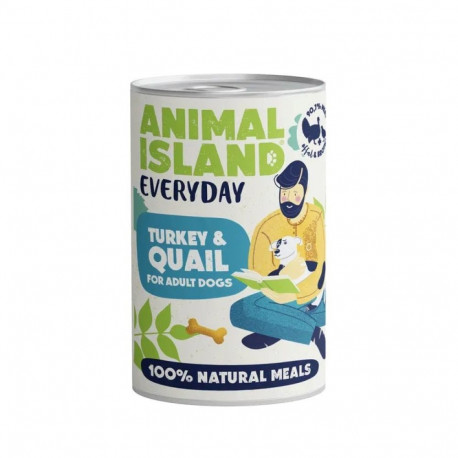 ANIMAL ISLAND Everyday kalkuni ja vutiga koera märgtoit - 400g