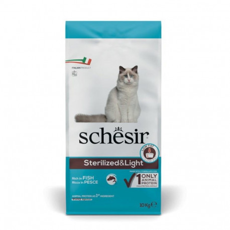 SCHESIR Adult Sterilized & Light rikkalik kalaga kuiv kassitoit 10kg