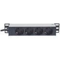 Intellinet 10" 1U Rackmount 4-Way Power Strip - German Type", With Power Indicator, No Surge Protect