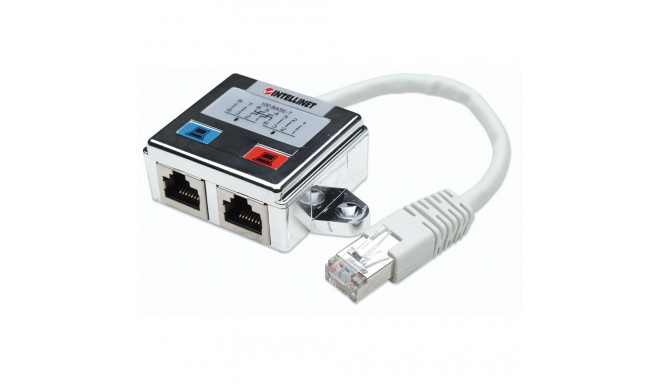 Intellinet 2-pordiline modulaarjaotur, Cat5e, FTP, võimaldab kahel RJ45 pordil jagada ühte Cat5e võr