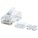 Intellinet RJ45 Modular Plugs Pro Line, Cat6A, UTP, 3-prong, for solid wire, 50 µ gold-plated contac