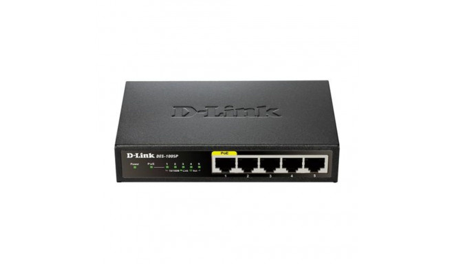 D-Link DES-1005P Unmanaged L2 Fast Ethernet (10/100) Power over Ethernet (PoE) Black