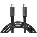 "GoodConnections USB-C 4.0 (ST-ST) 1,8m Anschlusskabel Textilmantel 100W 8K 30Hz Anthrazit"