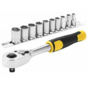 1/2" ratchet set and accessories 11 pcs.