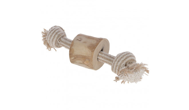 KERBL Jute and cotton dog tug, coffee wood - natural toy - 20 cm
