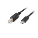 USB-C(M)->USB-B(M) 2.0 CABLE 3M BLACK FERRITE LANBERG