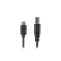 USB-C(M)->USB-B(M) 2.0 CABLE 3M BLACK FERRITE LANBERG