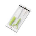 Kyocera FK140CP10NGR SANTOKU KNIFE & PEELER Set, knife (14 cm blade) and peeler, Green