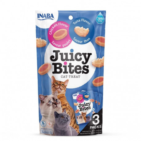 INABA Juicy Bites kana ja tuunikala kassimaius 3 x 11g