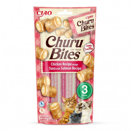 INABA Churu Bites kana tuunikala ja lõhega kassimaius 3x10 g