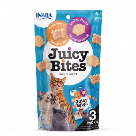 INABA Juicy Bites krabi ja kammkarbi kassimaius 3x11,3 g