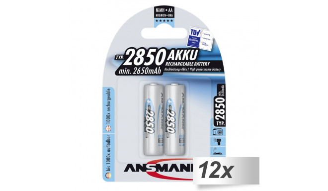 12x2 Ansmann NiMH bat. 2850 Mignon AA 2650 mAh