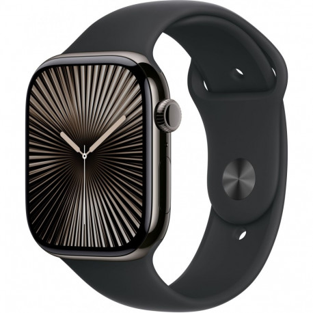 "APPLE Watch Series 10 GPS + Cellular 46mm Slate Titanium Case with Black Sport Band - S/M"