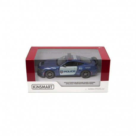 KINSMART Die-cast model 2024 Ford Mustang Dark Horse (Police/Firefighter), scale 1:38