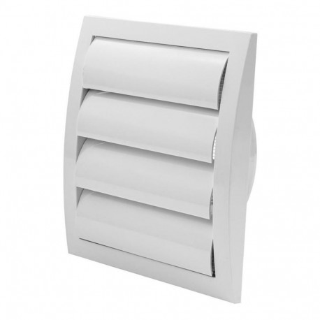 GRILLE WITH SHUTTERS 190X190/D150, WHITE