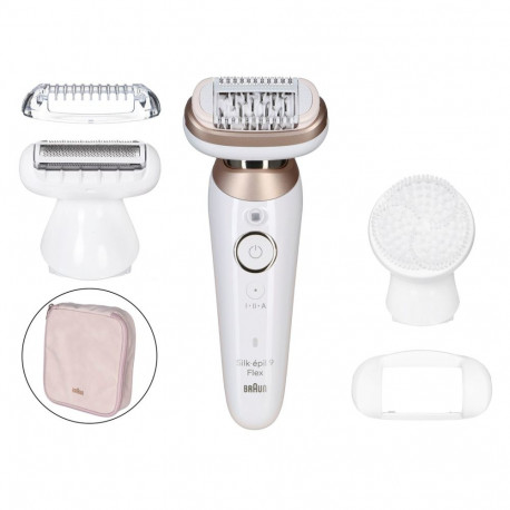 Braun epilaator Silk-épil 9 Flex 9-360 3D 40 pintsetti, roosa, valge