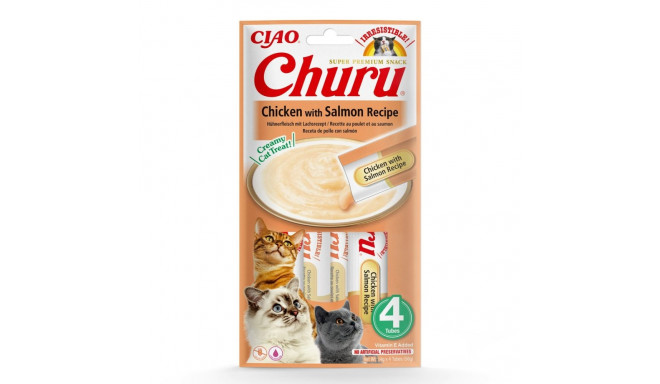 INABA Churu Chicken with salmon recipe - cat treats - 4x14 g
