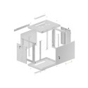RACK CABINET 19" WALL-MOUNT 9U/600X450 FOR SELF-ASSEMBLY WITH METAL DOOR GREY LANBERG (FLAT PACK)