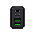 76-023# Seinakontakti laadija usb x2 + usb-c qc+pd 65w