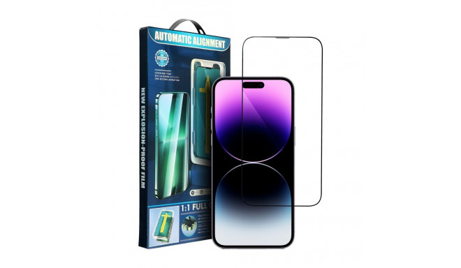 5D Full Glue Tempered Glass for iPhone 13 Pro Max / 14 Plus black + applicator