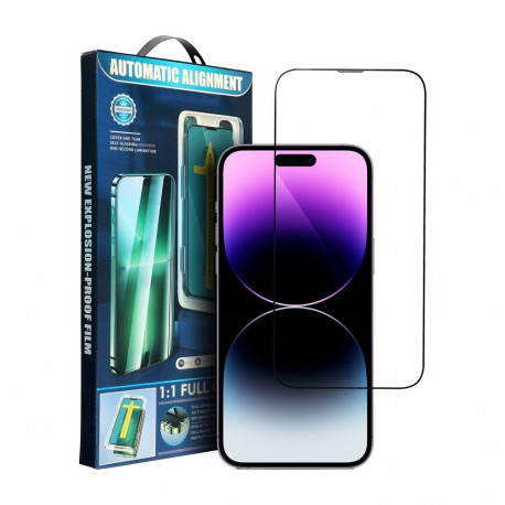 5D Full Glue Tempered Glass for iPhone 12 PRO MAX with applicator black