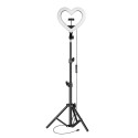 LED Ring Stream RGB lamp 10" with holder for mobile HEART + tripod JM26-10 black