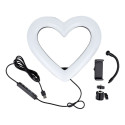 LED Ring Stream RGB lamp 10" with holder for mobile HEART + tripod JM26-10 black