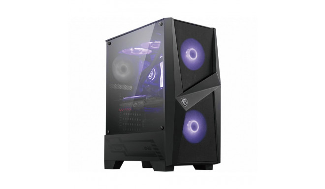 MSI MAG FORGE 100M Mid Tower Gaming Computer Case 'Black  2x 120mm ARGB PWM Fan  1x 120mm Fan  1-6 A