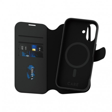 Kaitseümbris kaanega Tango 2-in-1 MagSafe, Apple iPhone 16, must, CARE by PanzerGlass