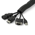 StarTech.com 15&#039; (4.6m) Cable Management Sleeve - Flexible Coiled Cable Wrap - 1.0-1.5&