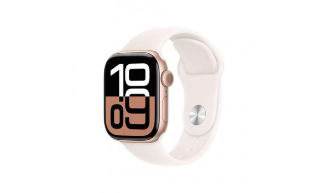 Apple Watch Series 10 GPS 42mm Rose Gold Aluminium Case with Light Blush Sport Band - S/M