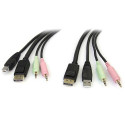 StarTech.com 6ft 4-in-1 USB DisplayPort KVM Switch Cable w/ Audio &amp; Microphone