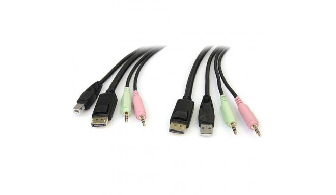 StarTech.com 6ft 4-in-1 USB DisplayPort KVM Switch Cable w/ Audio &amp; Microphone