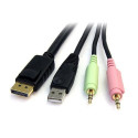 StarTech.com 6ft 4-in-1 USB DisplayPort KVM Switch Cable w/ Audio &amp; Microphone