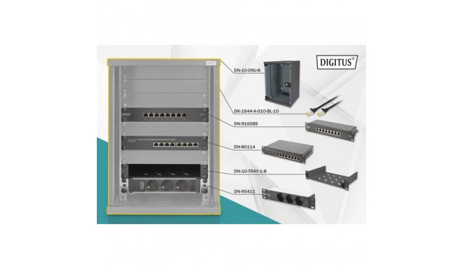 Digitus Network Set - 254 mm (10&quot;) - 9U, 312 x 300 mm (W xD)