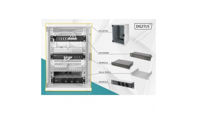 Digitus Network Set - 254 mm (10&quot;) - 9U, 312 x 300 mm (W xD)