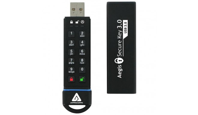 Apricorn Aegis Secure Key 3.0 USB flash drive 240 GB USB Type-A 3.2 Gen 1 (3.1 Gen 1) Black