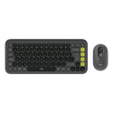 Logitech POP Icon Combo keyboard Mouse included Universal Bluetooth QWERTY US International Granite,