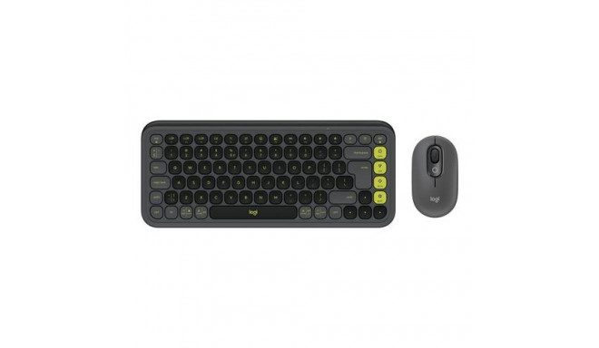 Logitech POP Icon Combo keyboard Mouse included Universal Bluetooth QWERTY US International Granite,