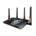 ASUS RT-AC88U wireless router Gigabit Ethernet Dual-band (2.4 GHz / 5 GHz) Black, Red