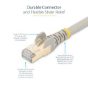 StarTech.com 2m CAT6a Ethernet Cable - 10 Gigabit Shielded Snagless RJ45 100W PoE Patch Cord - 10GbE