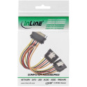 InLine SATA Power Y-Cable female / 2x male with safety latch, 0.15m