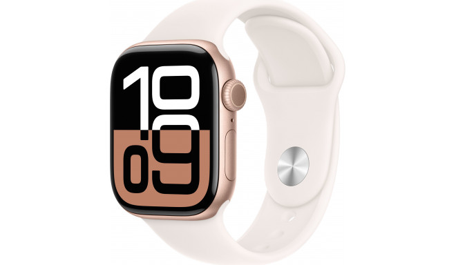 Apple Watch 10 GPS 42mm Sport Band M/L, rose gold/light blush (MWWJ3ET/A)