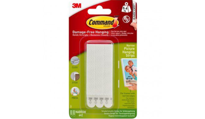 3M COMMAND HANGING STRIPS WHITE NARROW