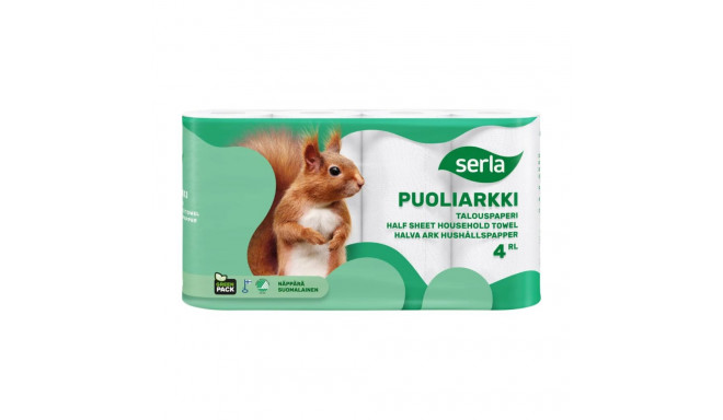 Household paper 2-ply SERLA half-sheet in a 4-roll pack